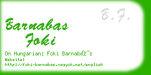 barnabas foki business card